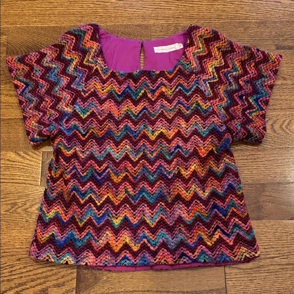 Traffic People Multicolor Chevron Pattern Top - image 1